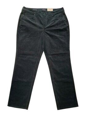 NYDJ Marilyn Straight Corduroy Pants Womens 16 Black Stretch Stretch Casual Soft